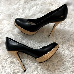 Dior black leather heels